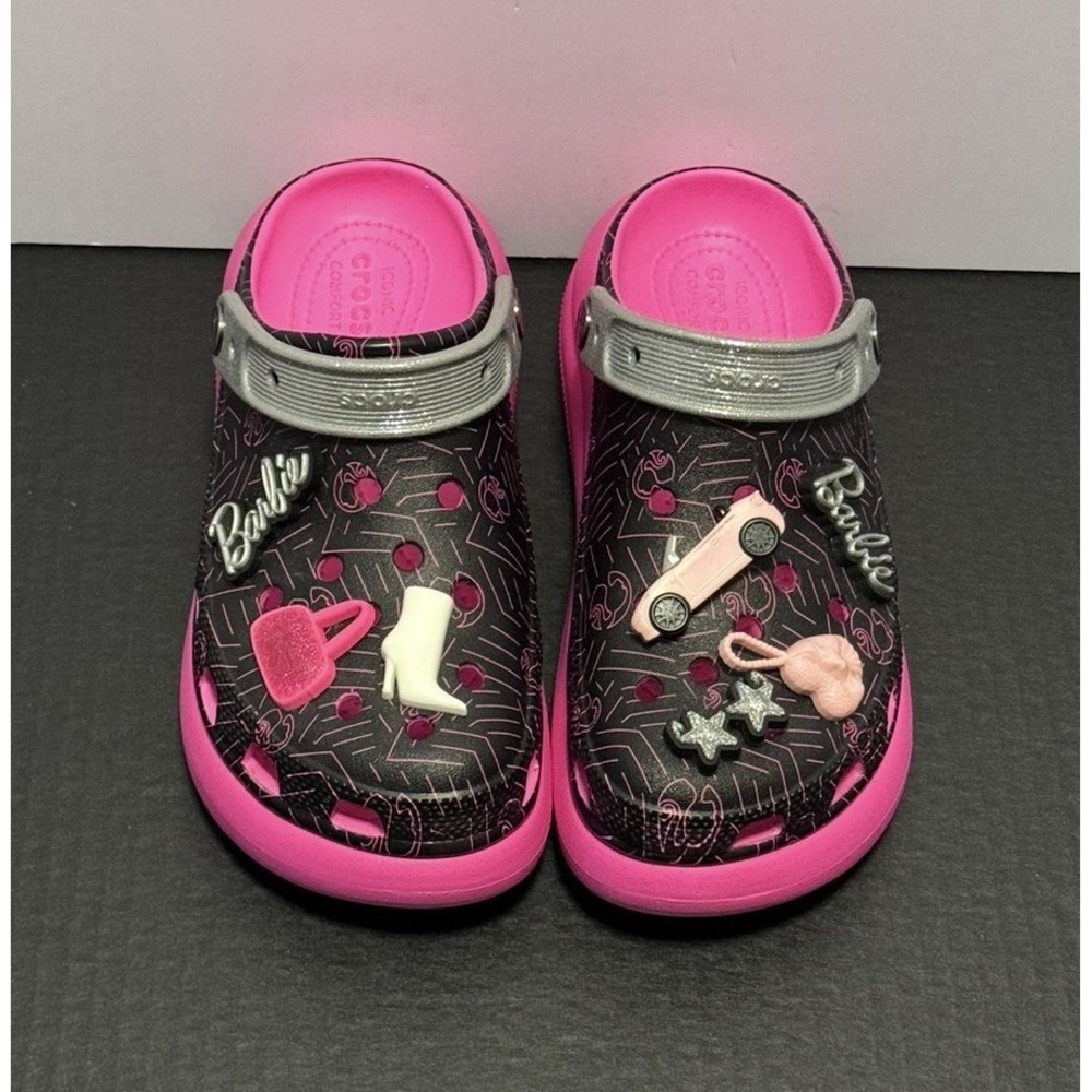 Crocs X Barbie Crush Platform Clog Limited Edition Black Pink, Women 7 / Men 5 - Picture 2 of 11